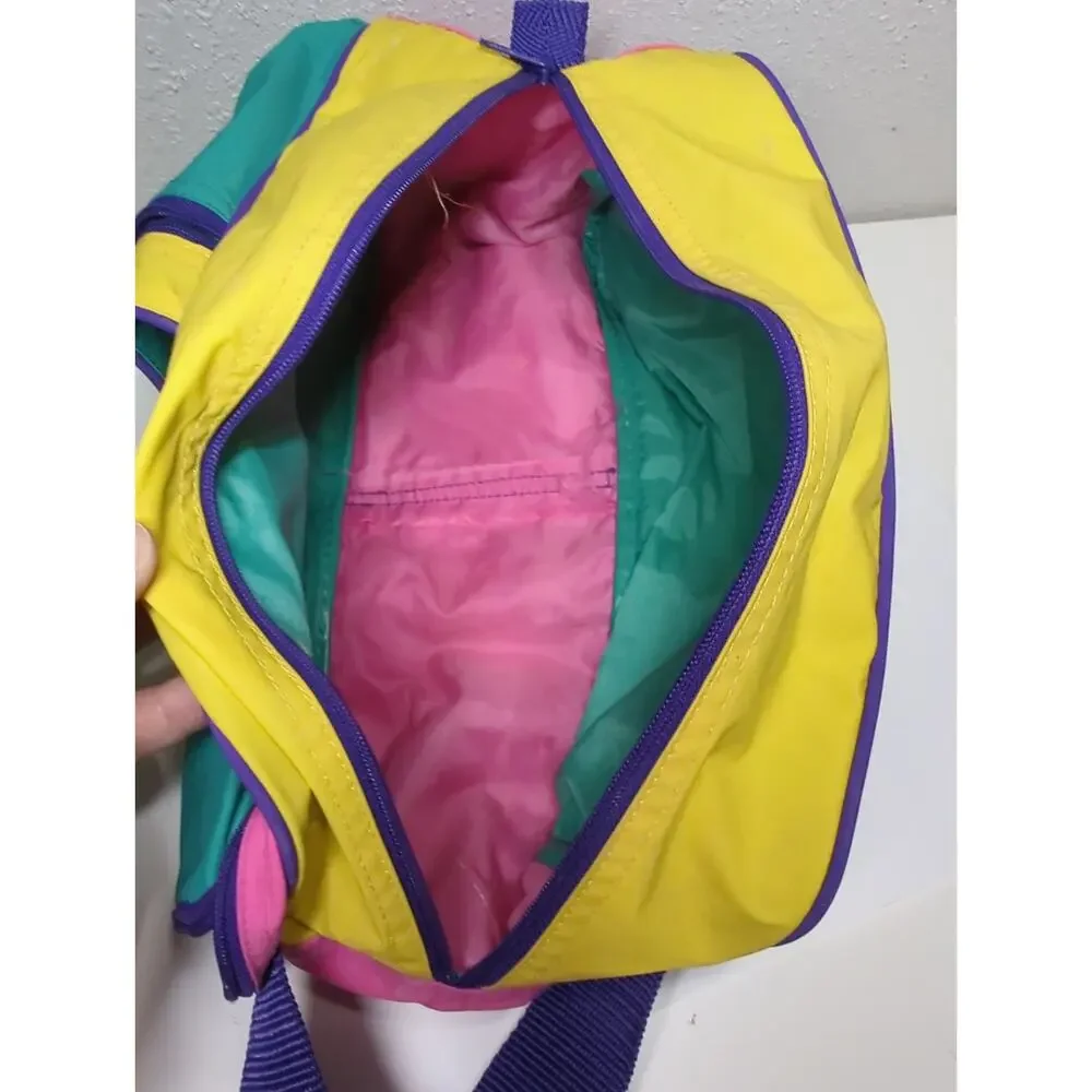 Vintage Retro Original Multi Color 80s 90s Shaving Traveling Bag Colorful Rare
